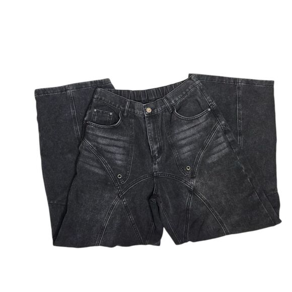 NEW Real Takai black baggy wide leg rodeo denim Japan unisex jeans‎ XL - Picture 4 of 11